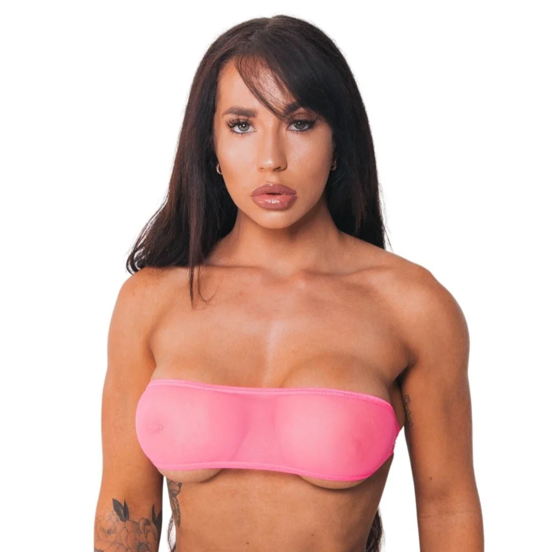Bandeau Top Only - Neon Pink Mesh - Pink - Image 3
