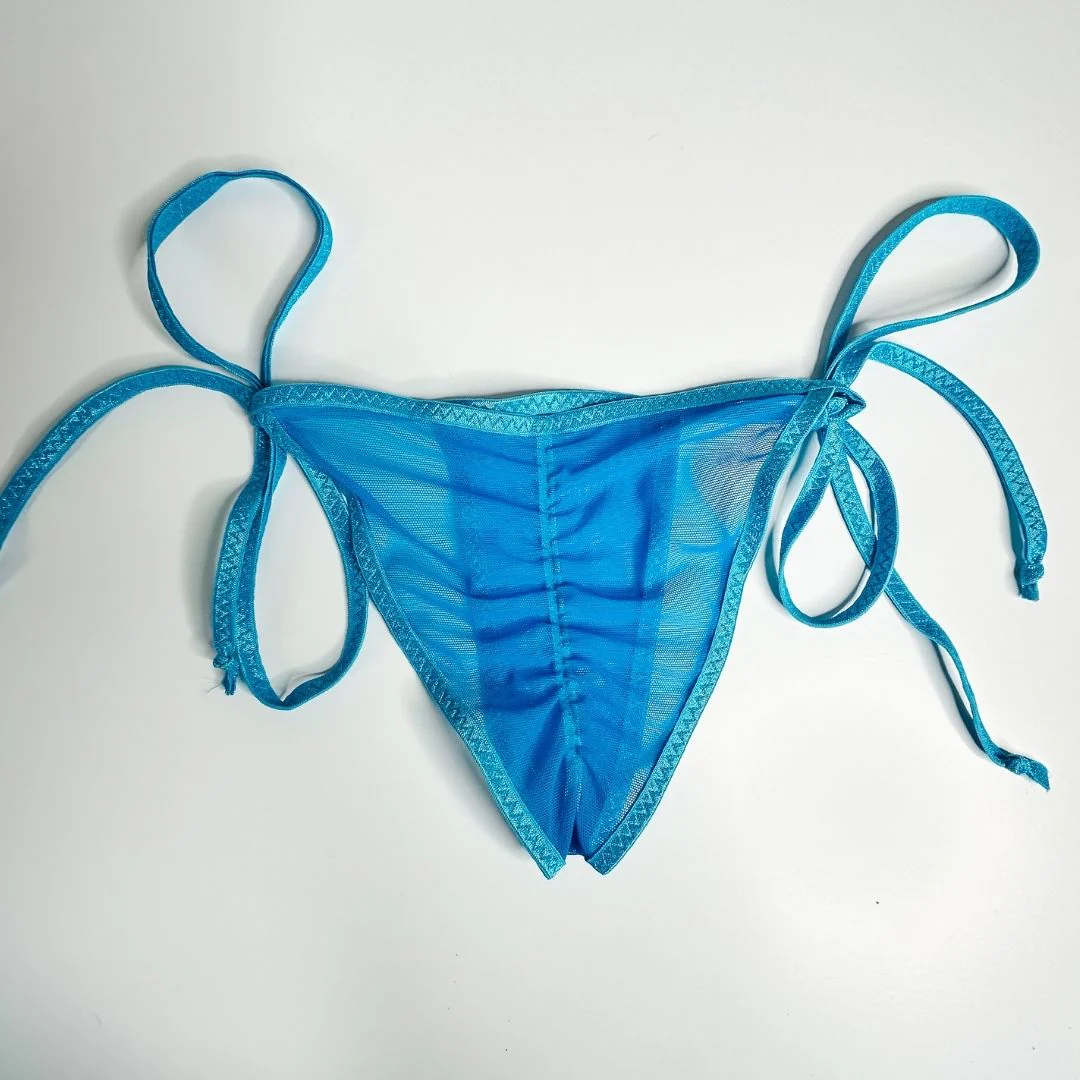 Light Blue Mesh - Completely See Through - Scrunch Butt Only - Image 3