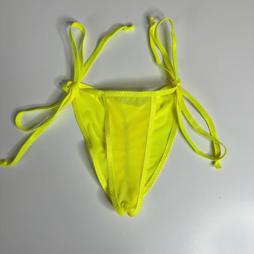 Neon Yellow Mesh - Completely See Through - Scrunch Butt Only - Image 3