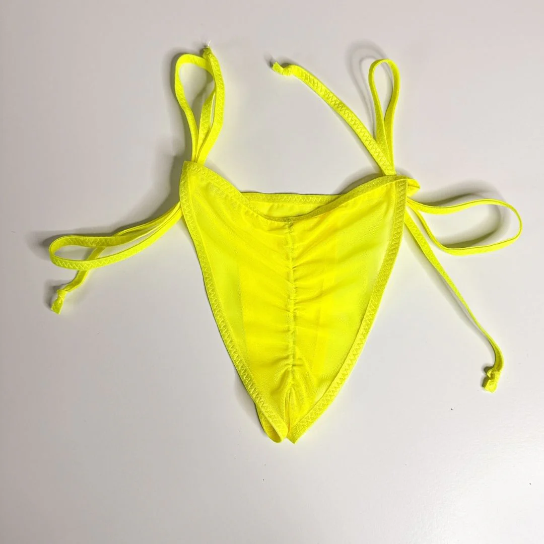 Neon Yellow Mesh - Completely See Through - Scrunch Butt Only - Image 4