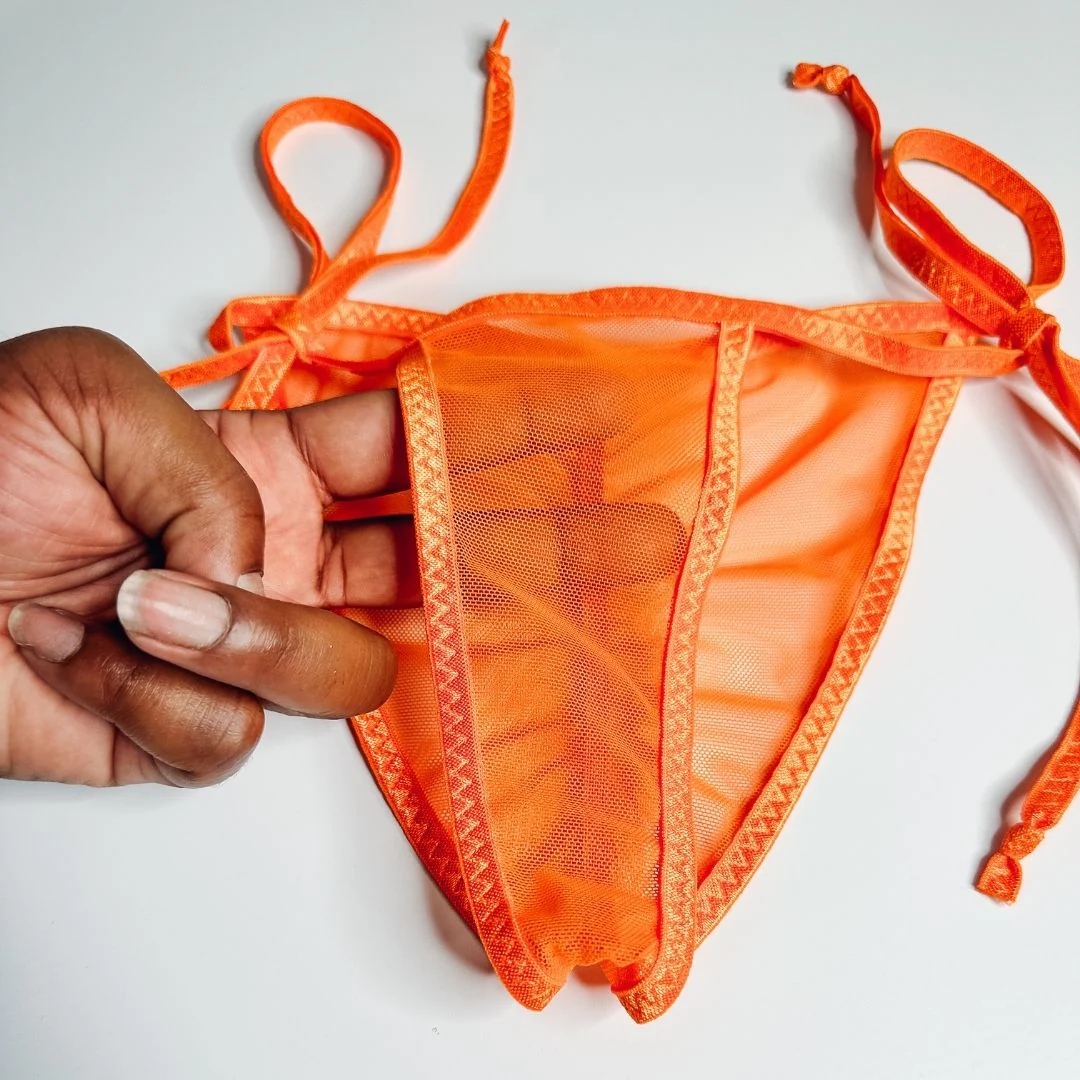 Orange Mesh - Completely See Through - Scrunch Butt Only - Image 3