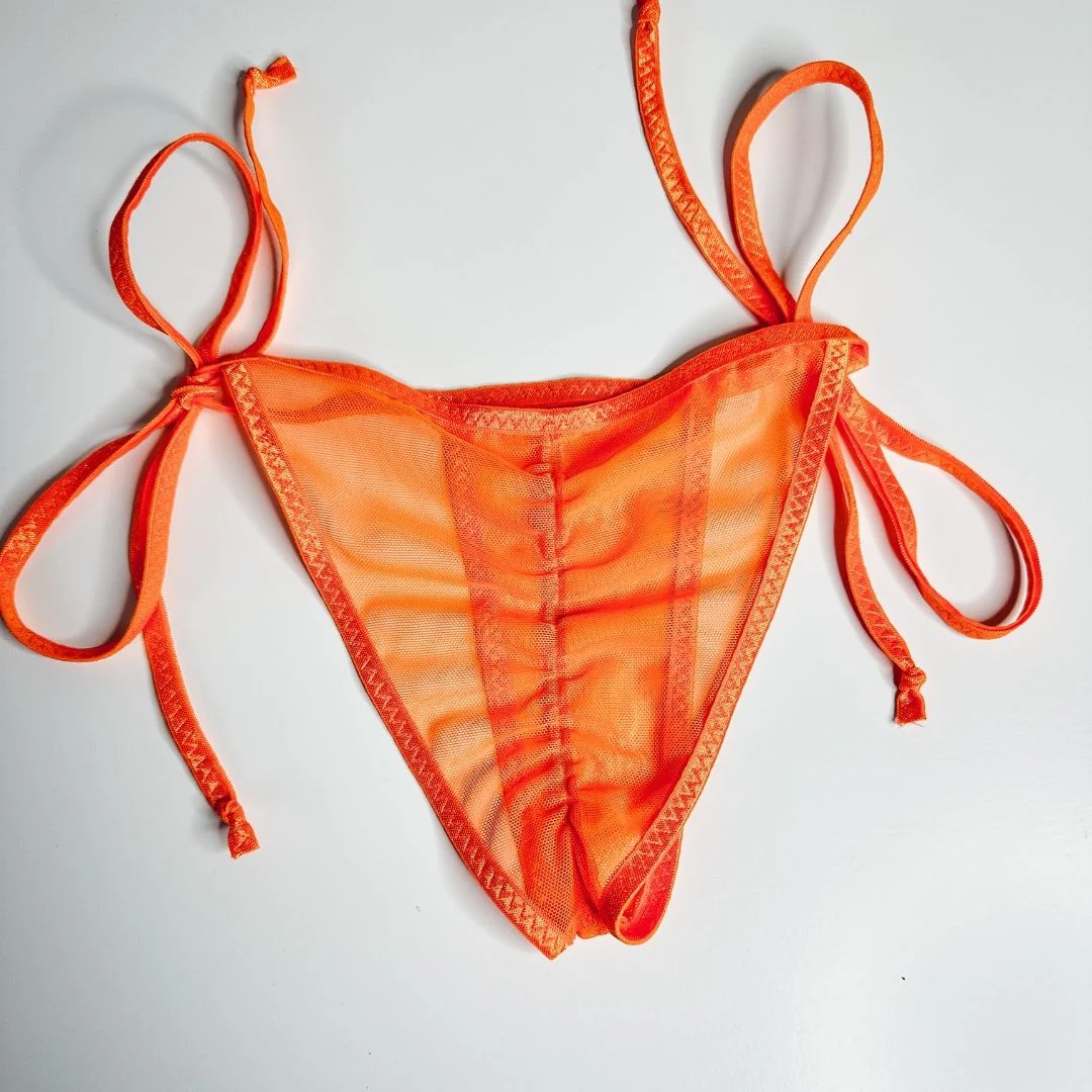 Orange Mesh - Completely See Through - Scrunch Butt Only - Image 4