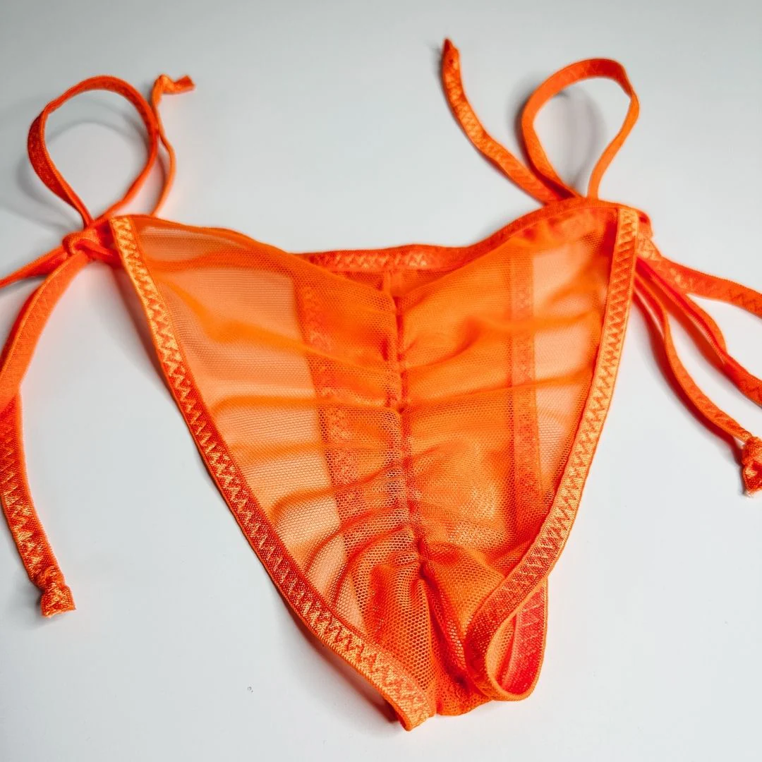 Orange Mesh - Completely See Through - Scrunch Butt Only - Image 5
