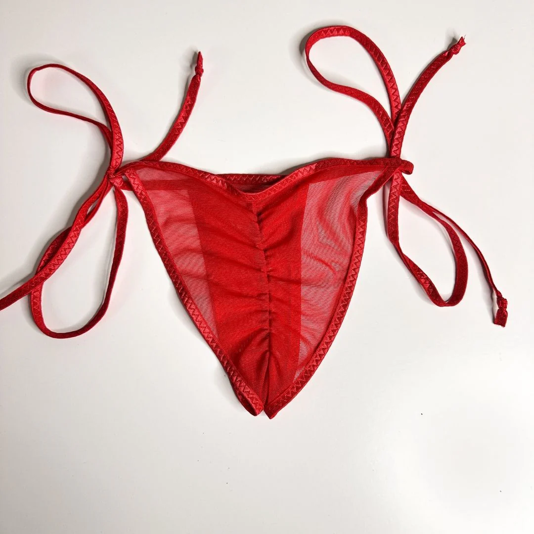 Red Mesh - Completely See Through - Scrunch Butt Only - Image 3